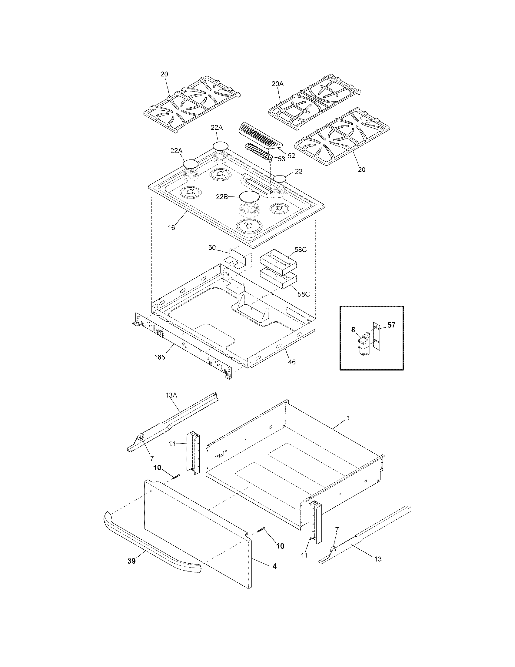Top/drawer