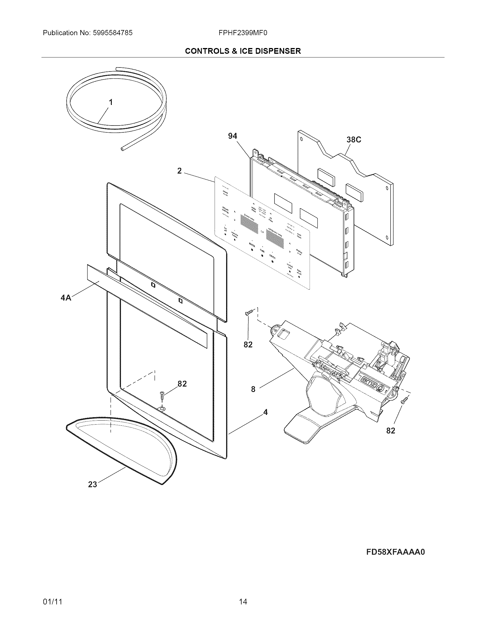 Controls & ice dispenser