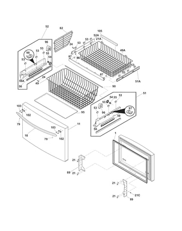 Freezer drawer, baskets