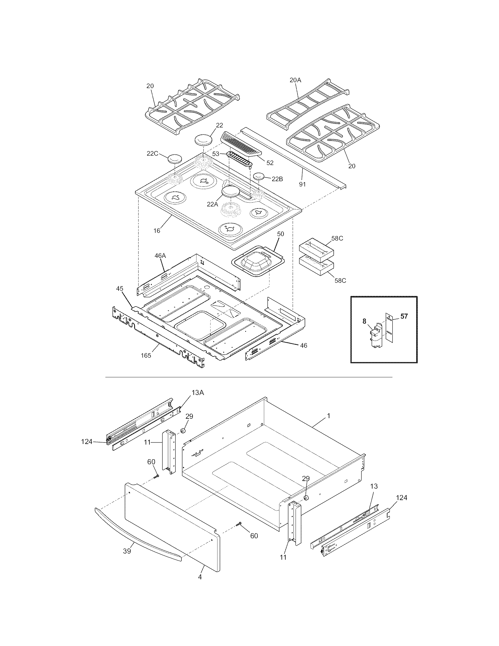 Top/drawer