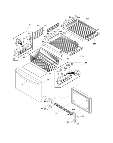 Freezer drawer, baskets