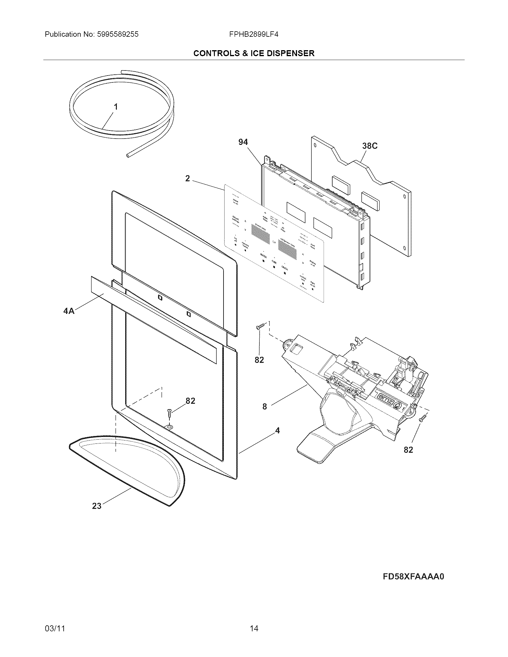 Controls & ice dispenser