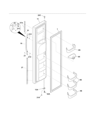 Freezer door