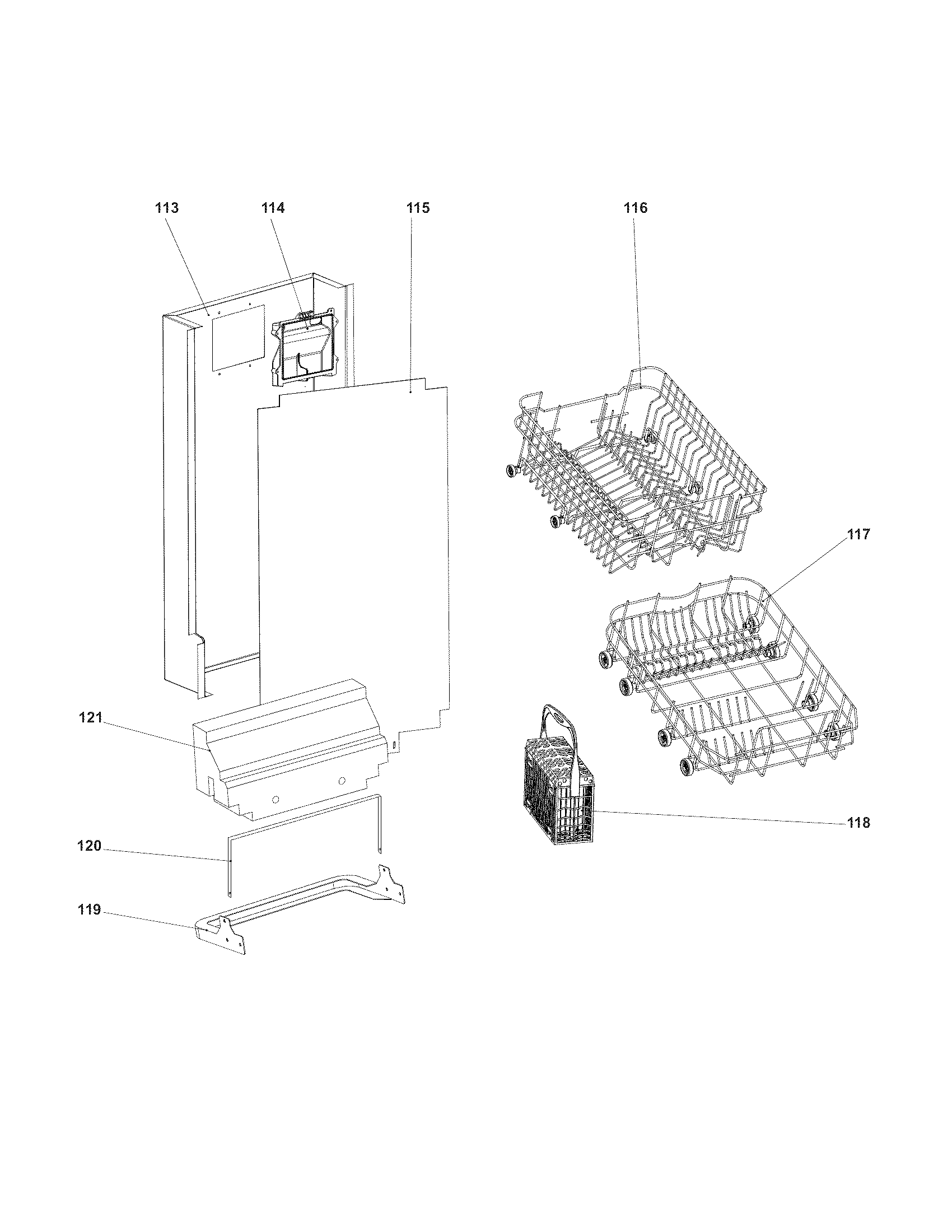 Racks/back plate