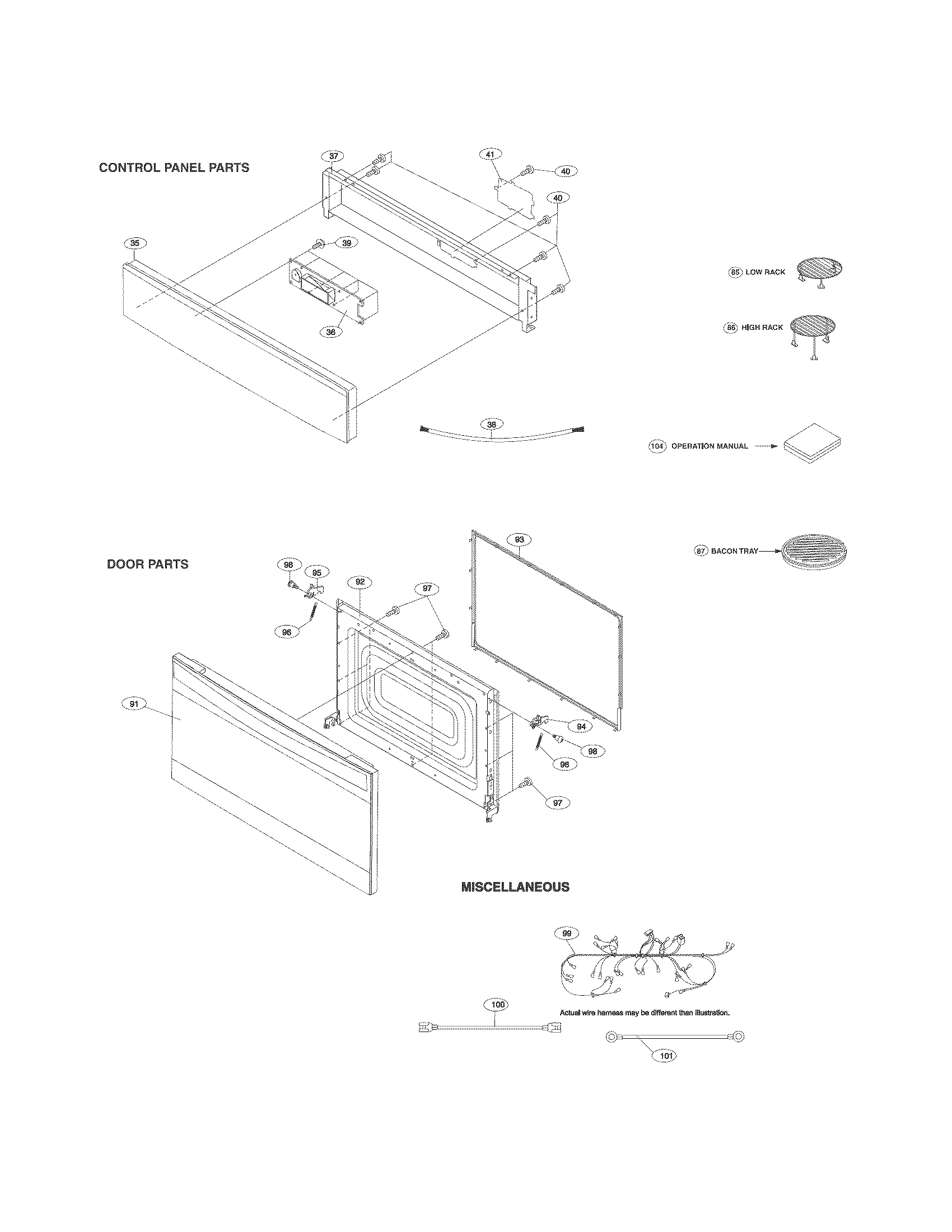 CONTROL PANEL/DOOR/MISCELLANEOUS