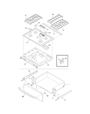 Top/drawer