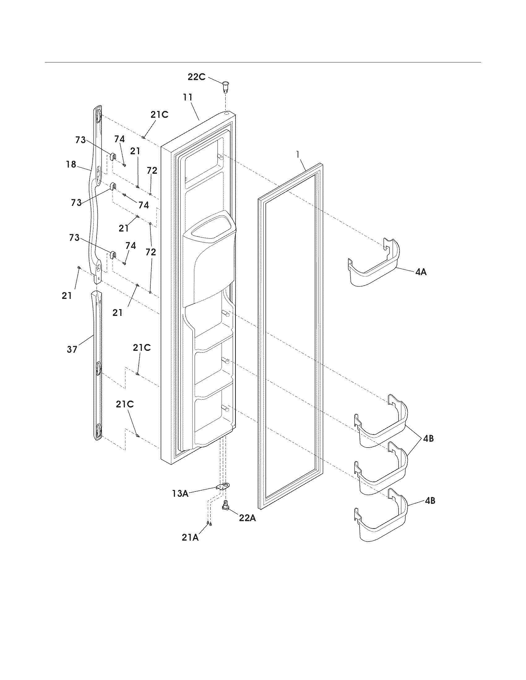 Freezer door