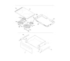 Frigidaire FFES3025LBD top/drawer diagram