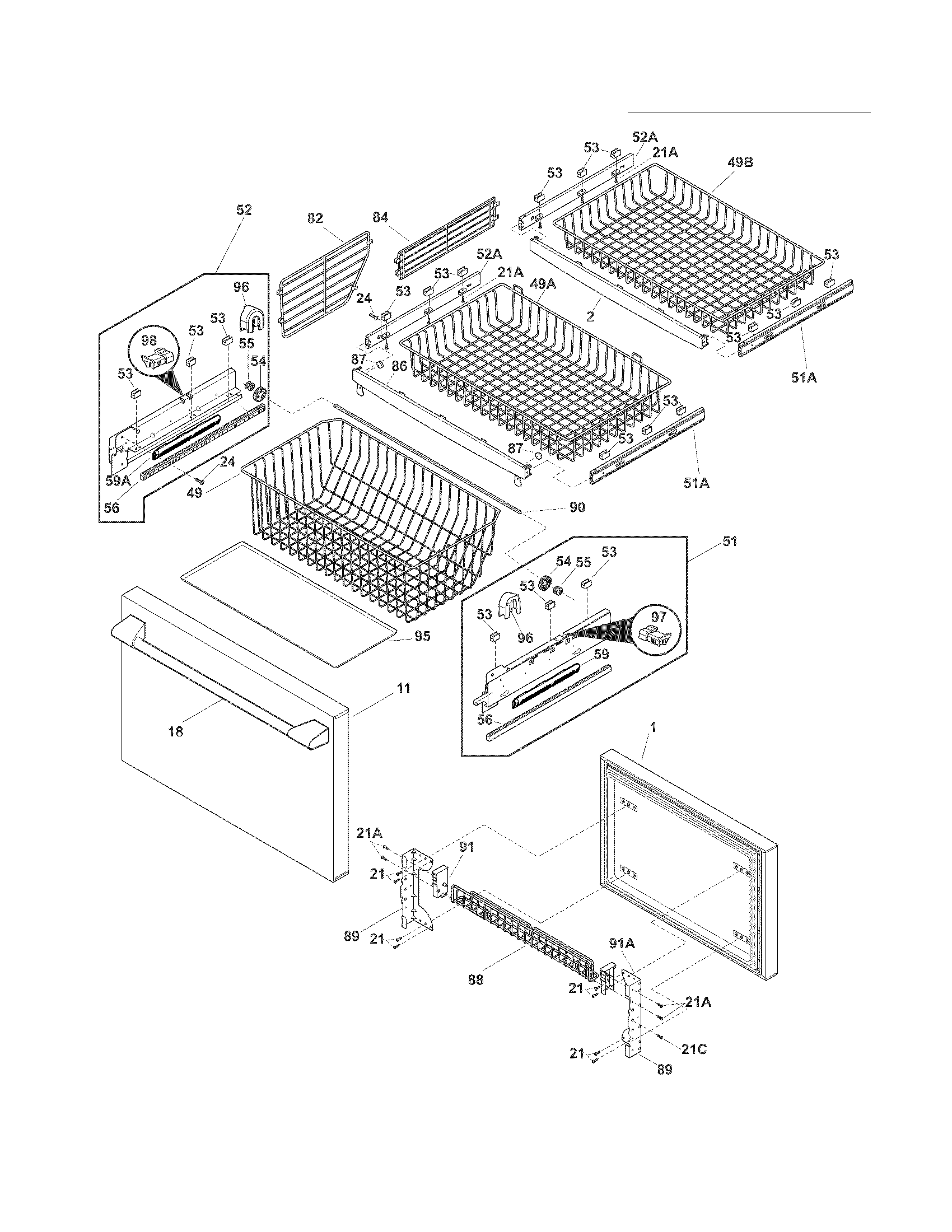 Freezer drawer - basket