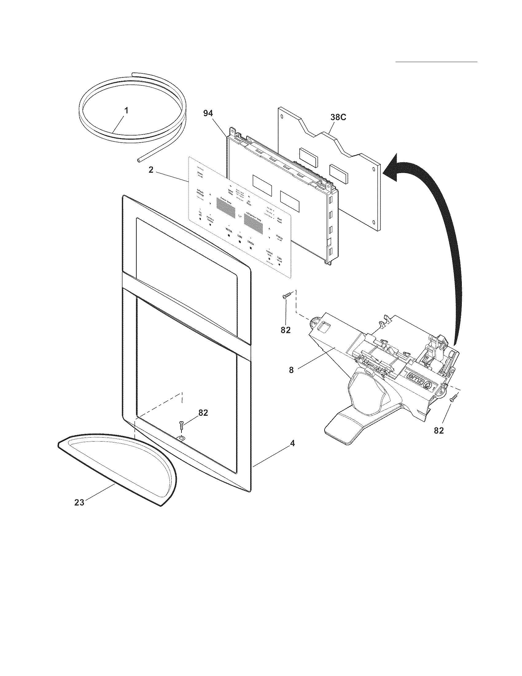 Controls & ice dispenser
