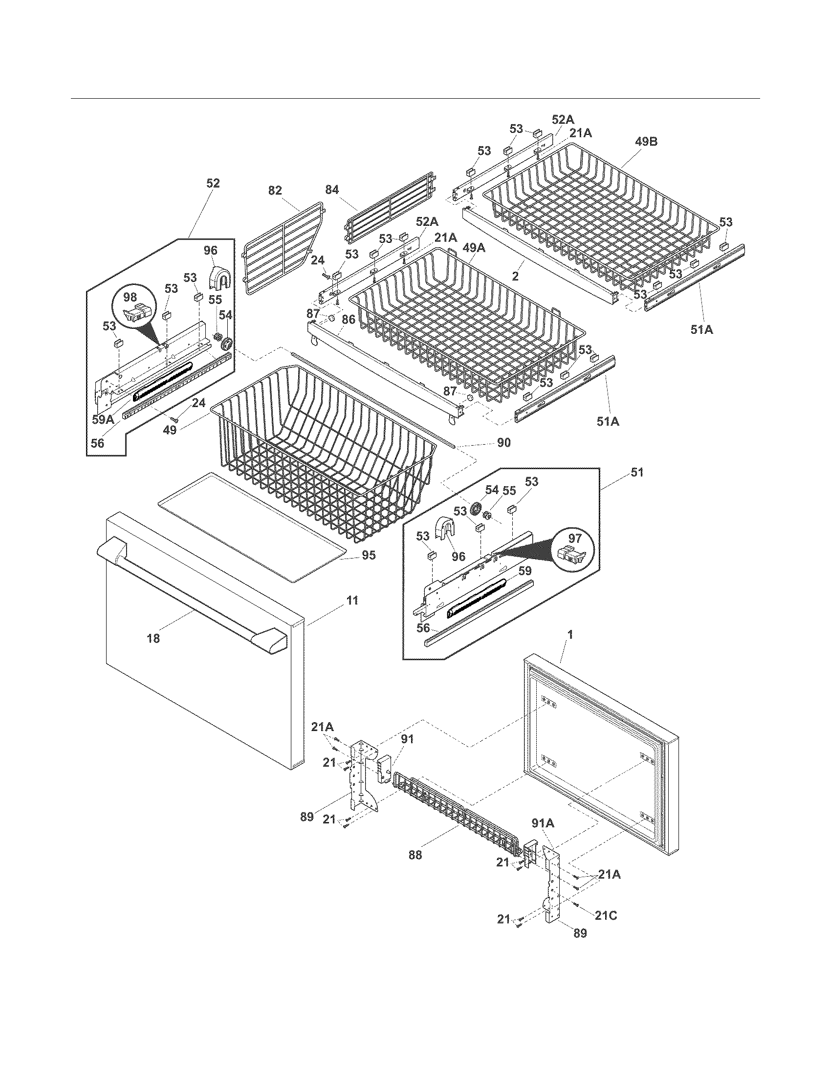 Freezer drawer - basket