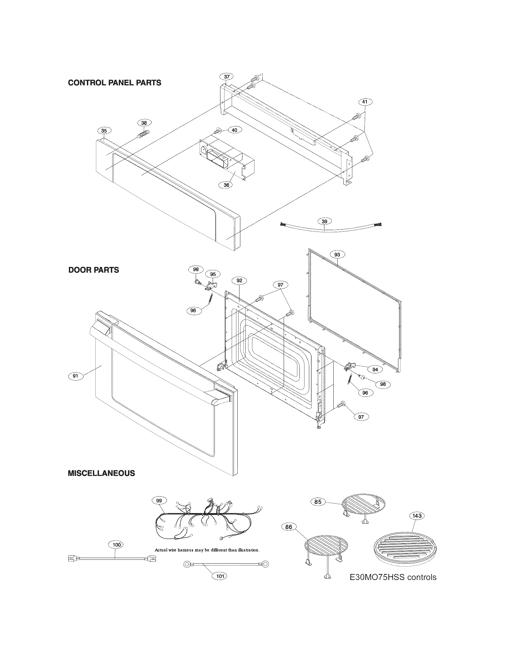 Control panel,door,miscellaneous