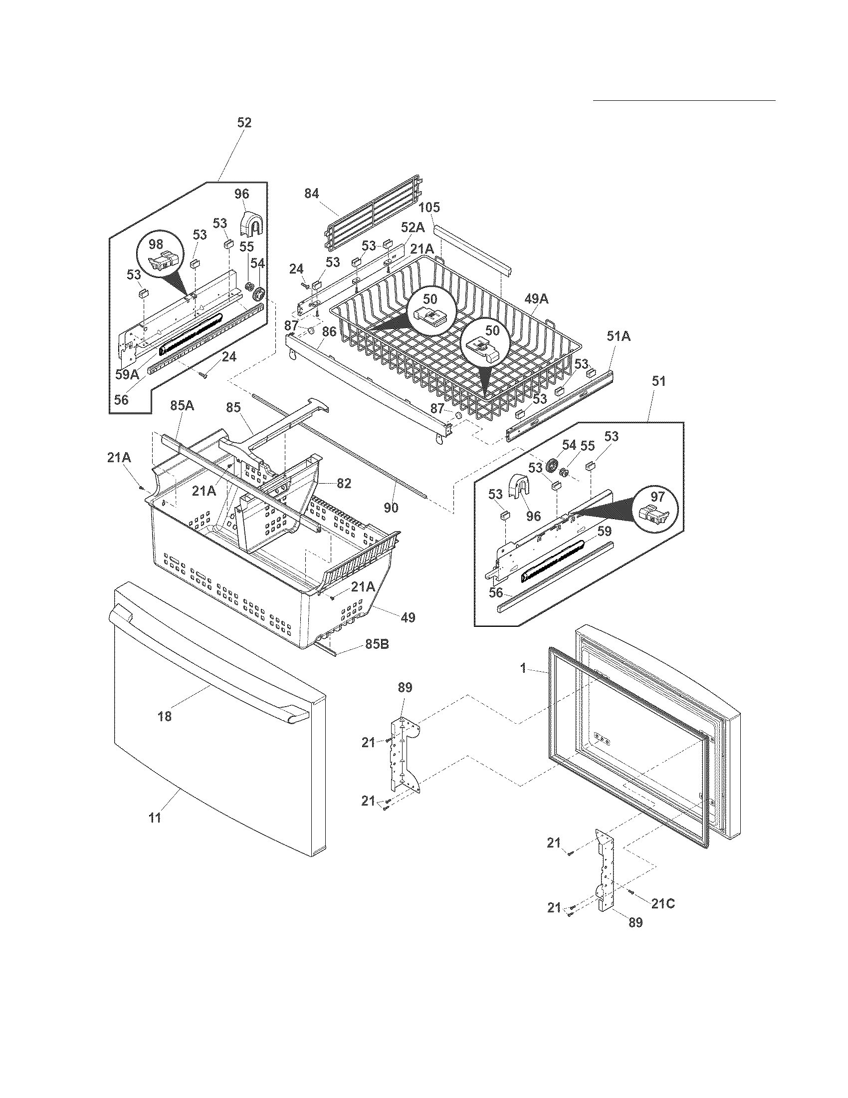 Freezer drawer - basket