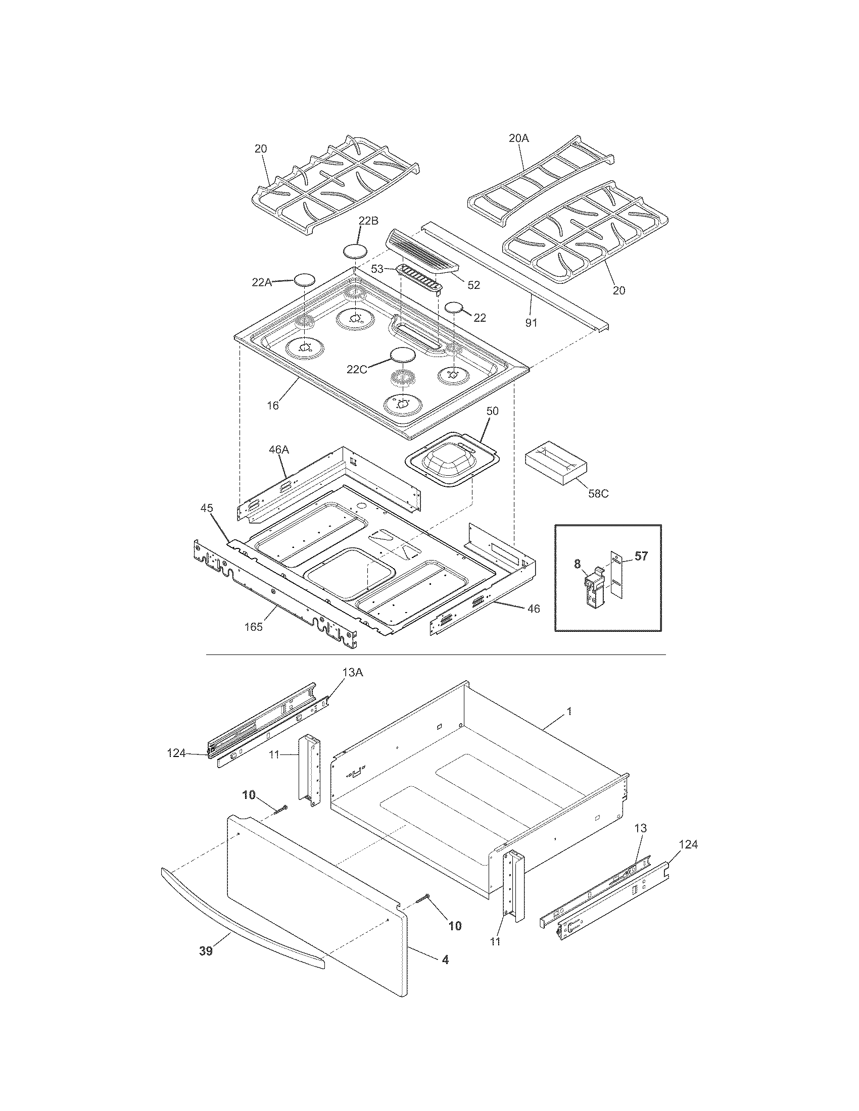 Top/drawer