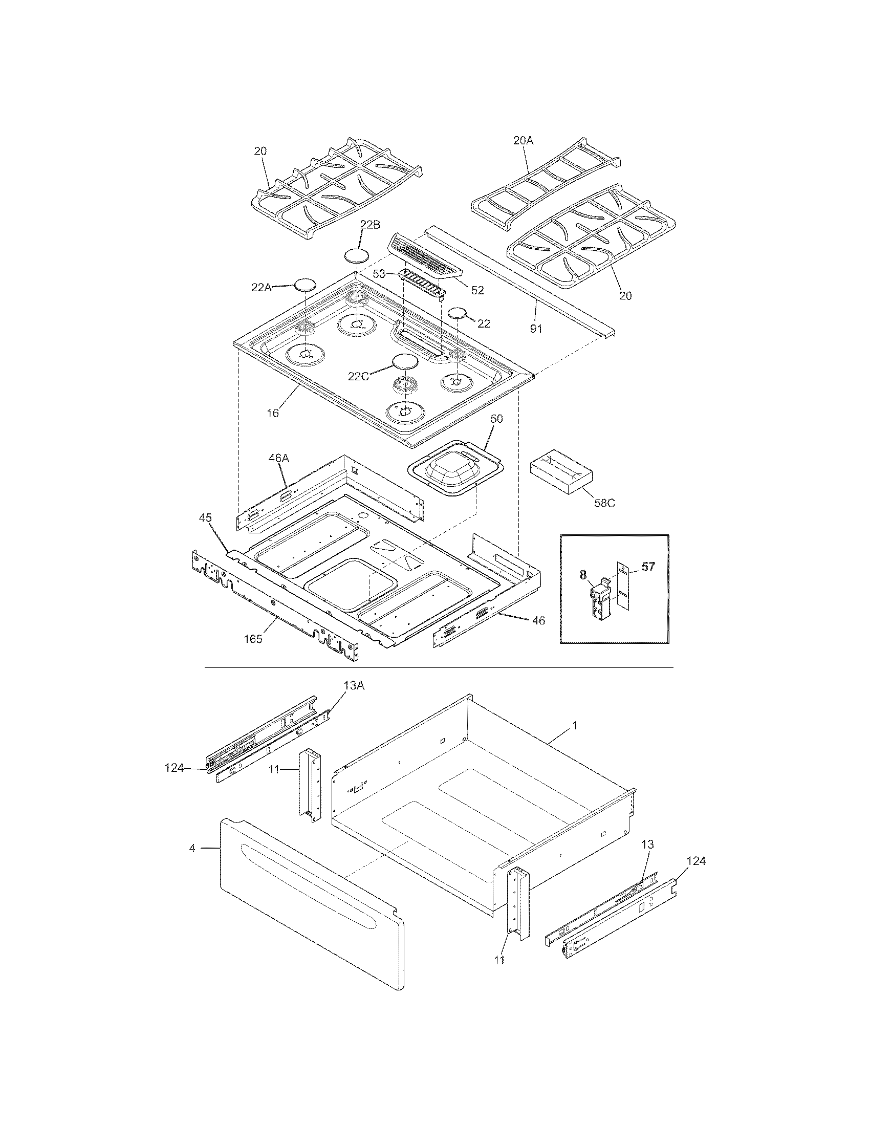 Top/drawer