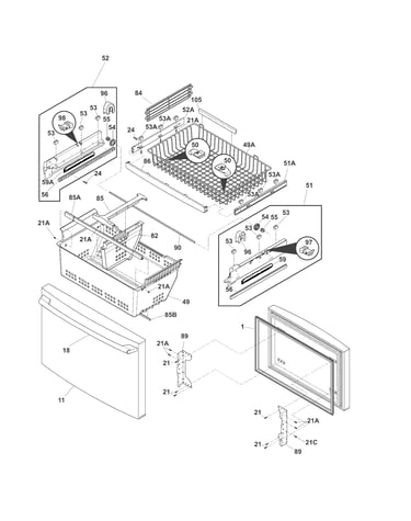 Freezer drawer, baskets