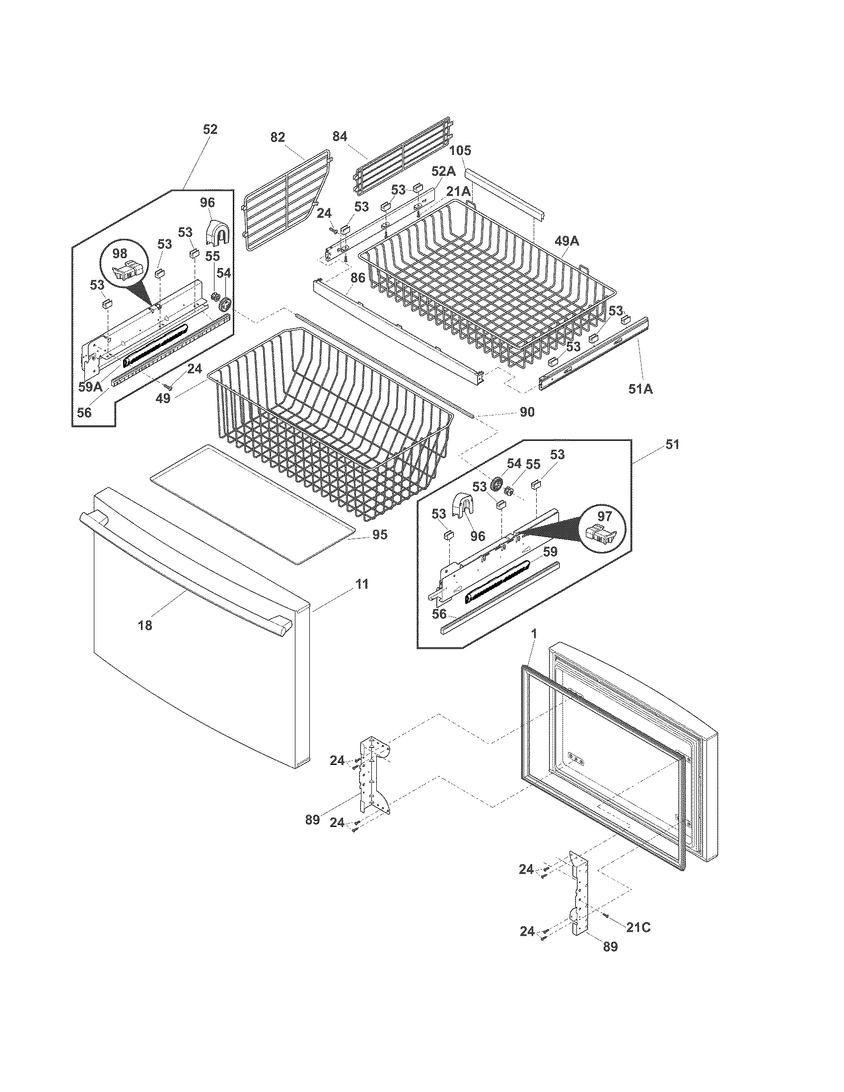 FREEZER DRAWER/BASKETS