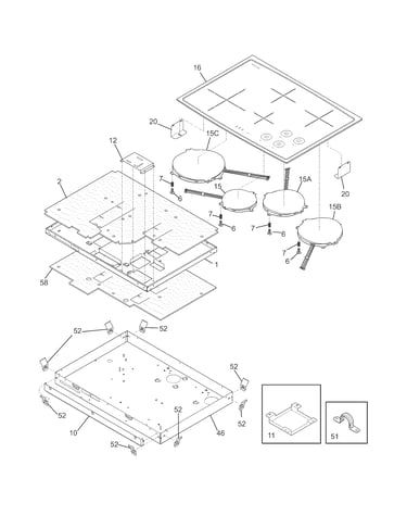 Main top/surface units