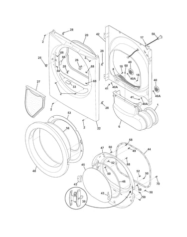 Front panel/lint filter