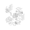 Frigidaire FFLE2022MW0 upper cabinet/drum/heater diagram