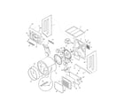 Frigidaire CFLE2022MW0 upper cabinet/drum/heater diagram