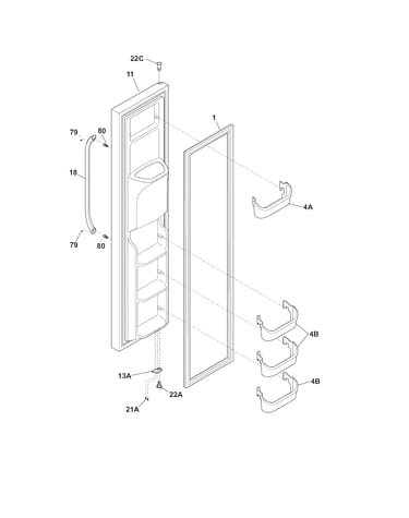 Freezer door