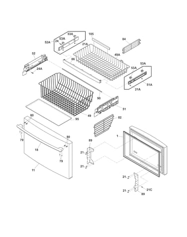 Freezer drawer, baskets