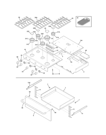 Main top/drawer