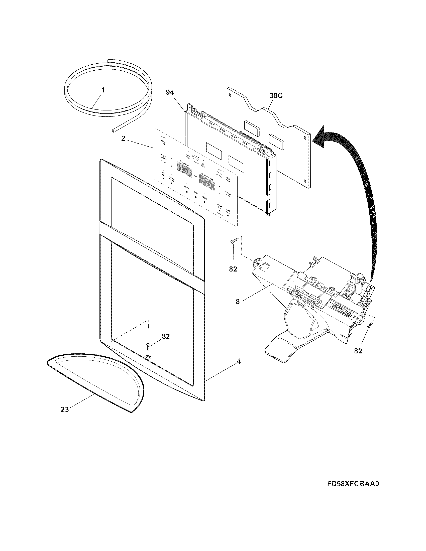Controls & ice dispenser
