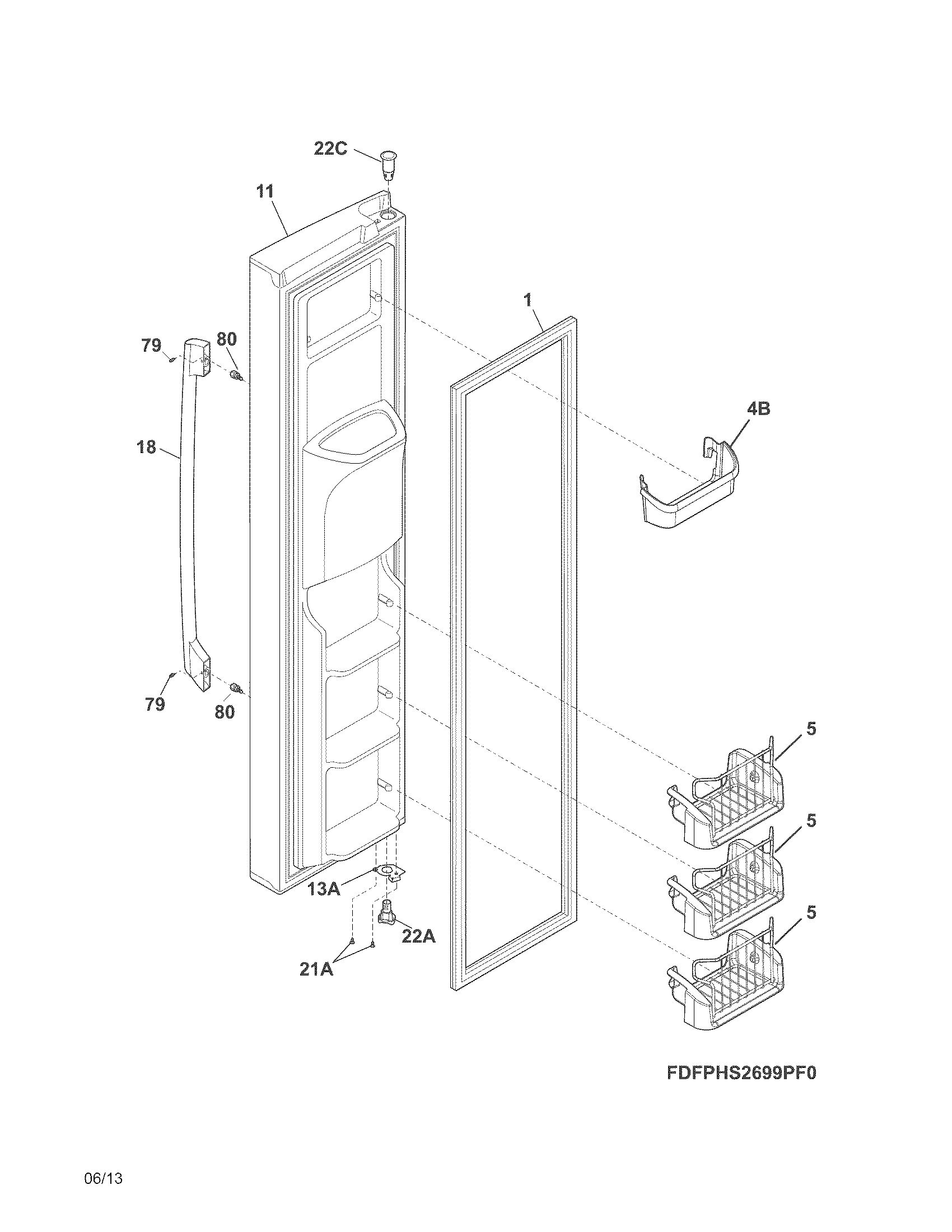 Freezer door