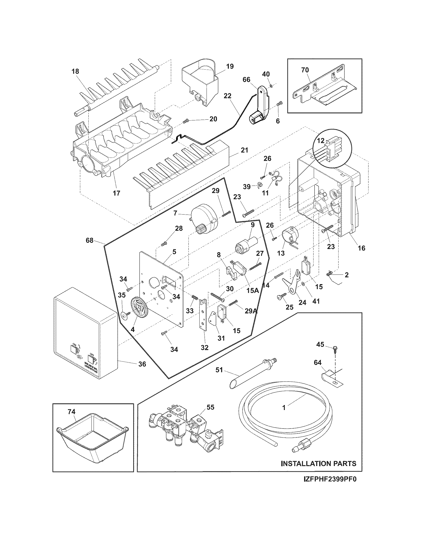 Freezer ice maker