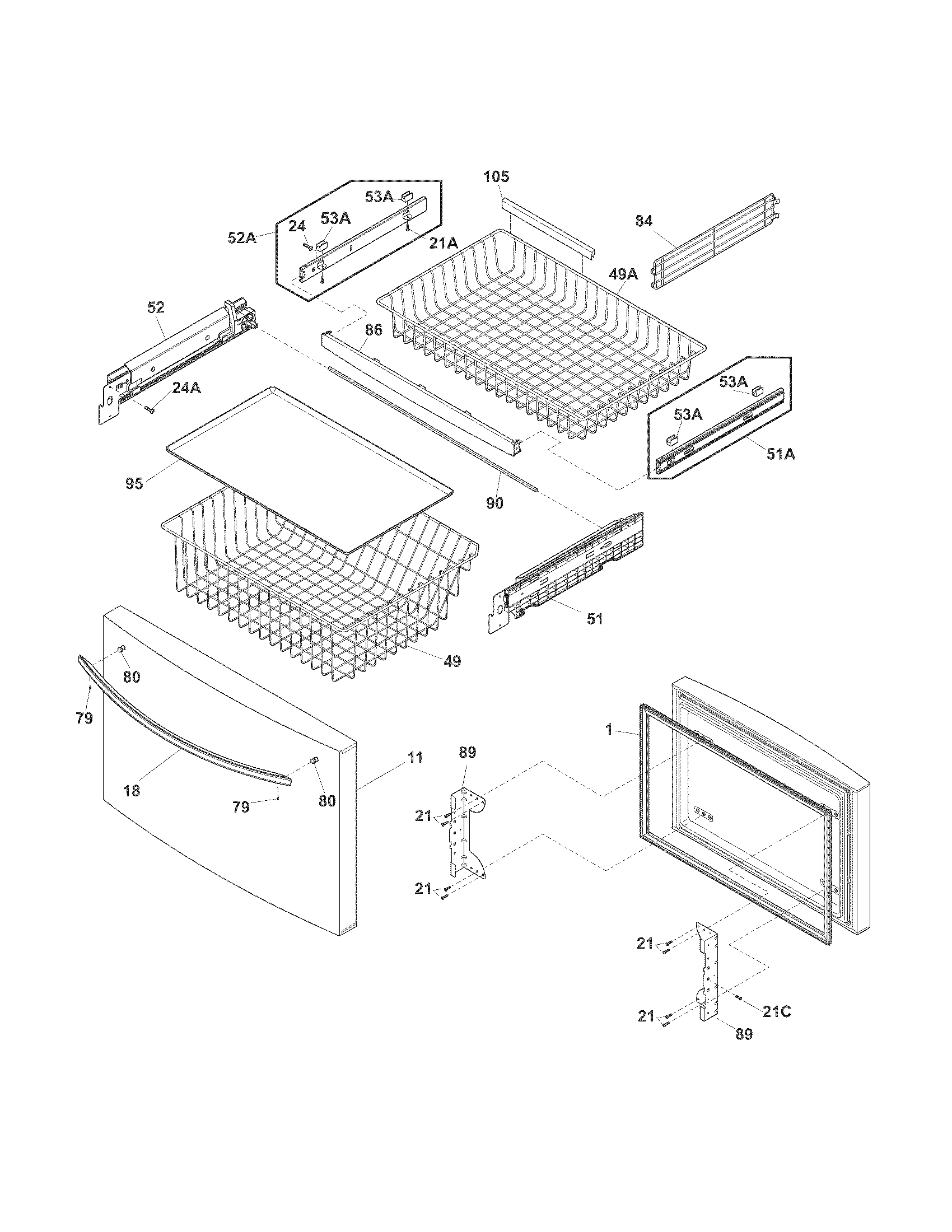 FREEZER DRAWER, BASKETS