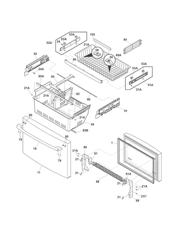 Freezer drawer, baskets