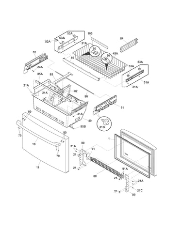 Freezer drawer/baskets