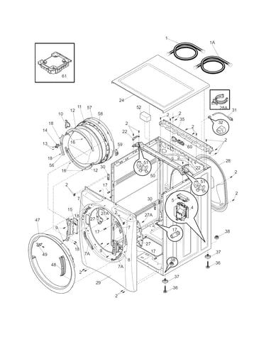 Cabinet/top panel
