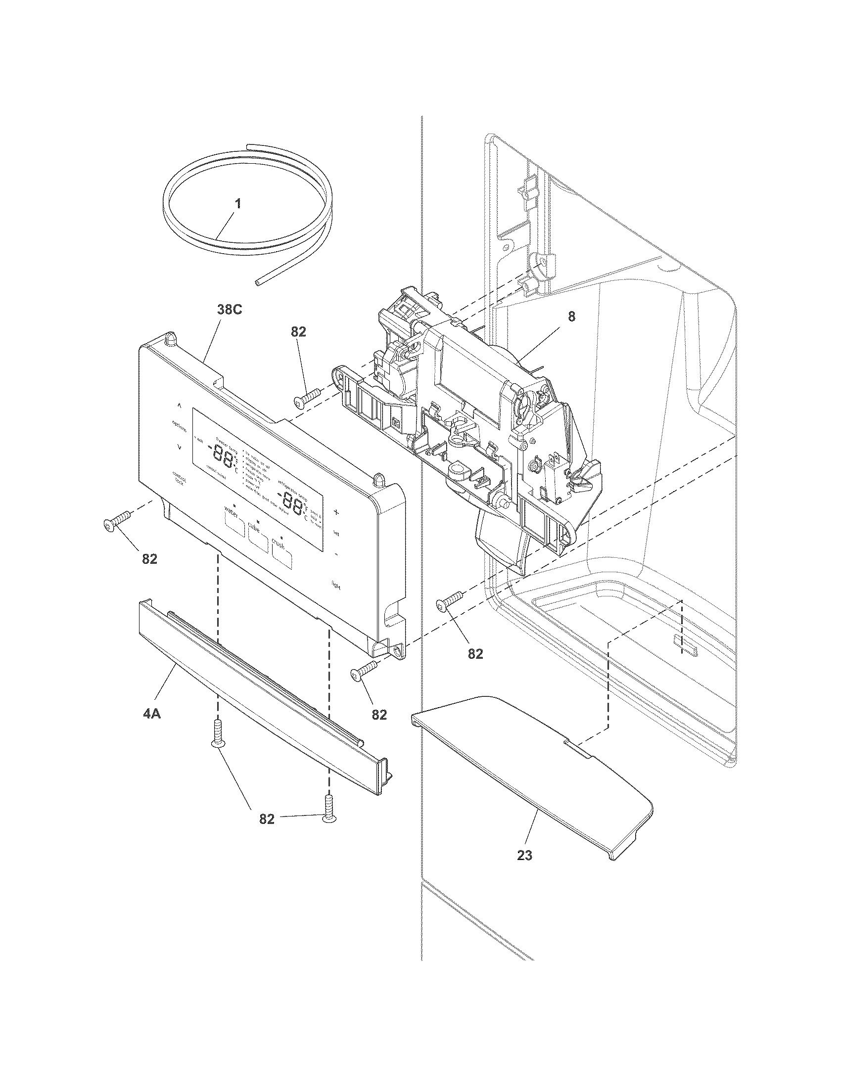 Controls & ice dispenser