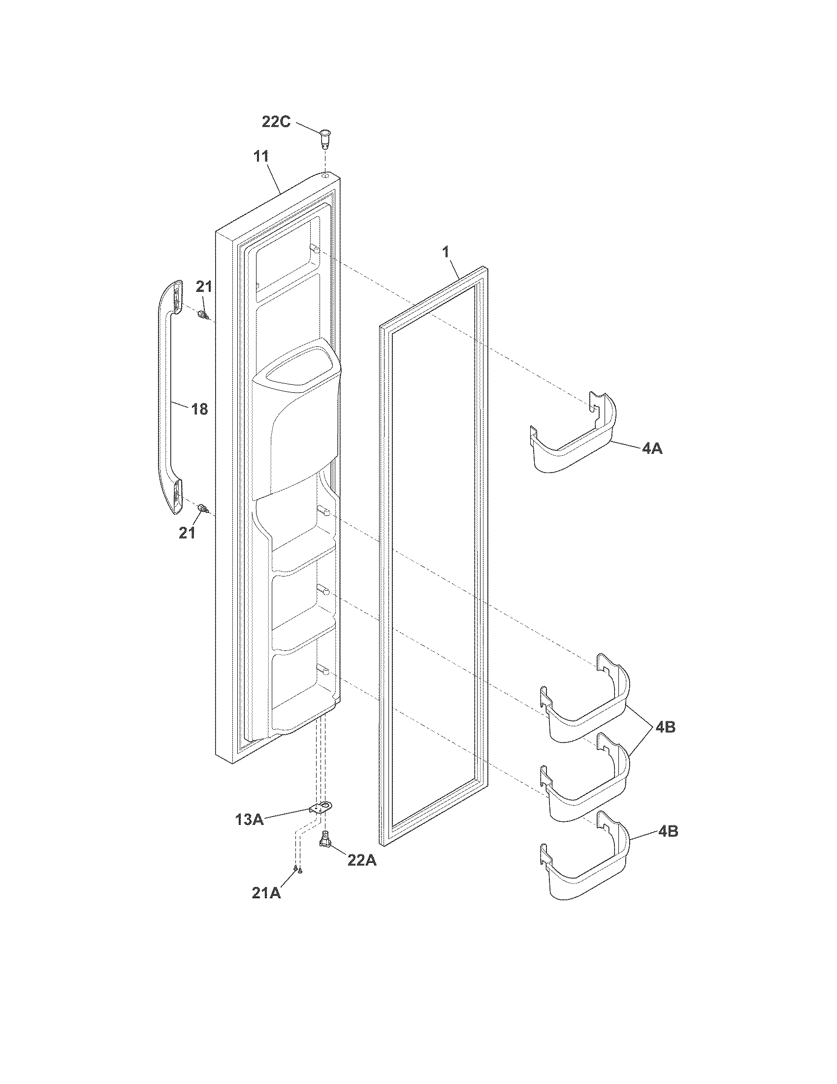 Freezer door