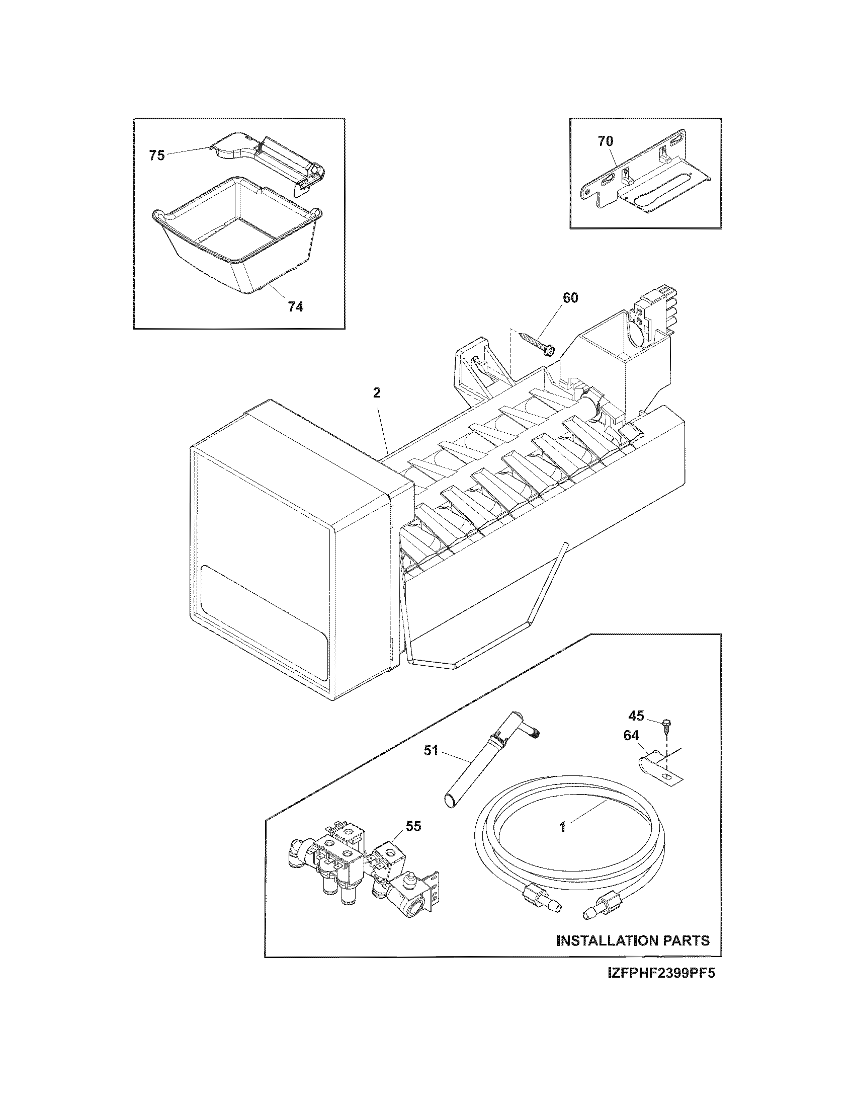 Freezer ice maker