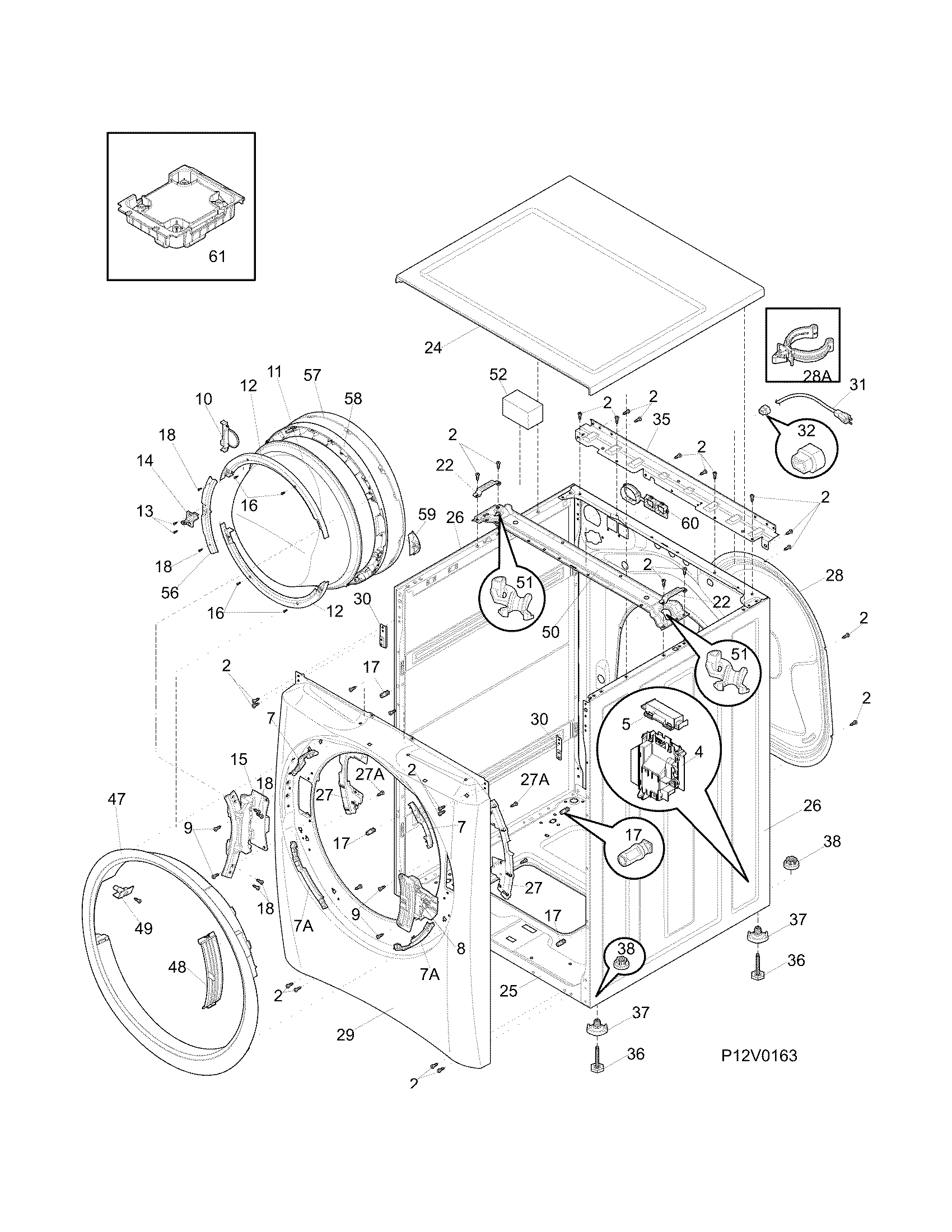 Cabinet/top panel