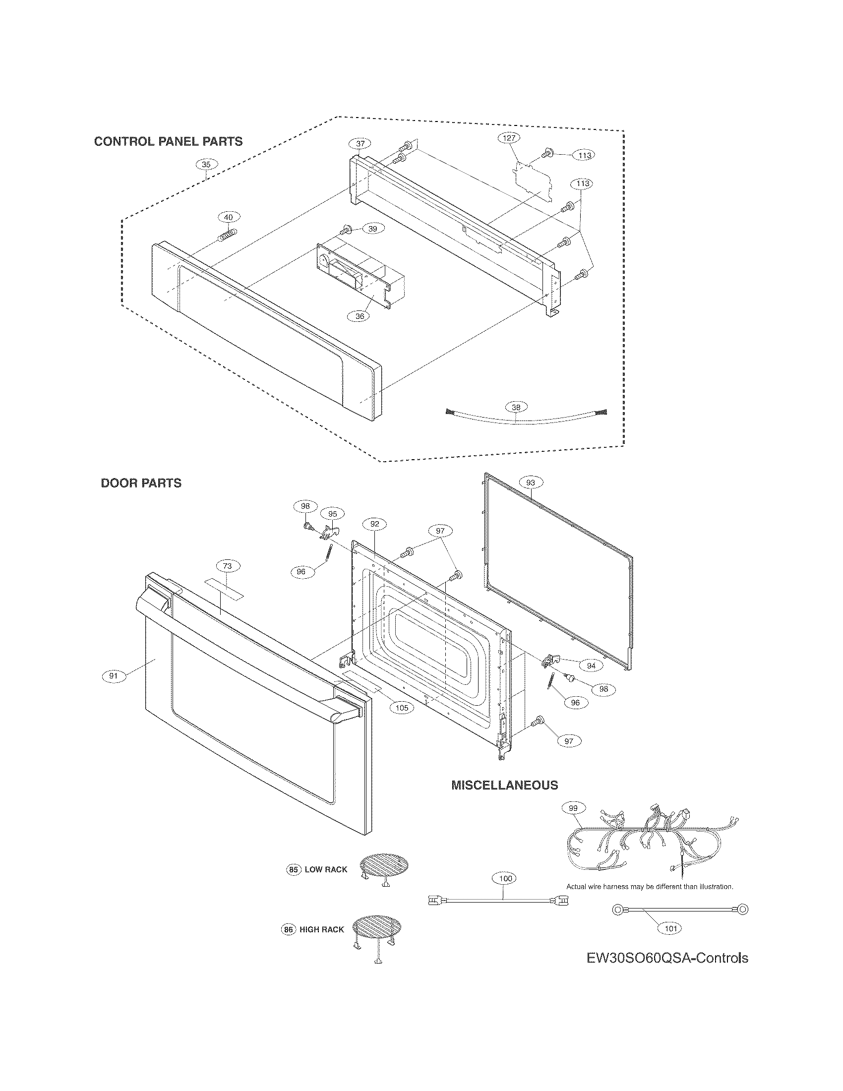 Control panel/door/miscellaneous