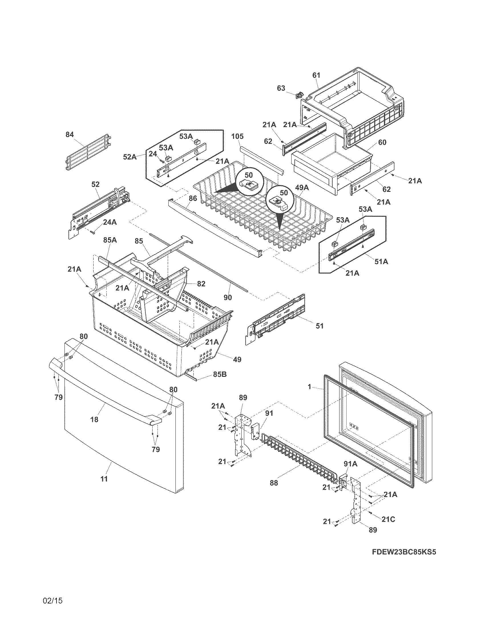 FREEZER DRAWER, BASKETS