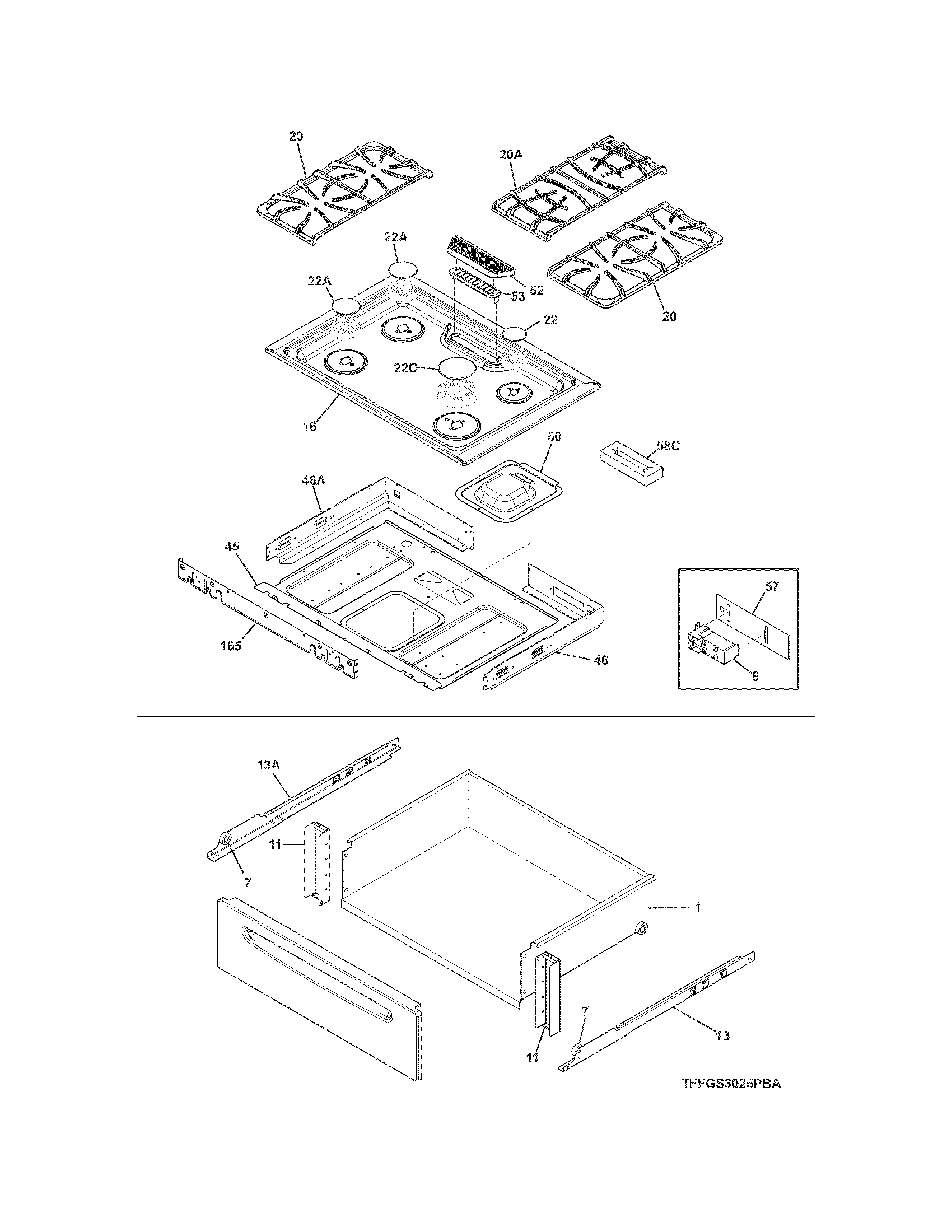 Top/drawer