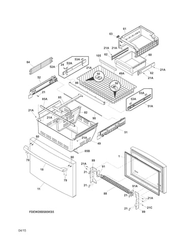 Freezer drawer, baskets