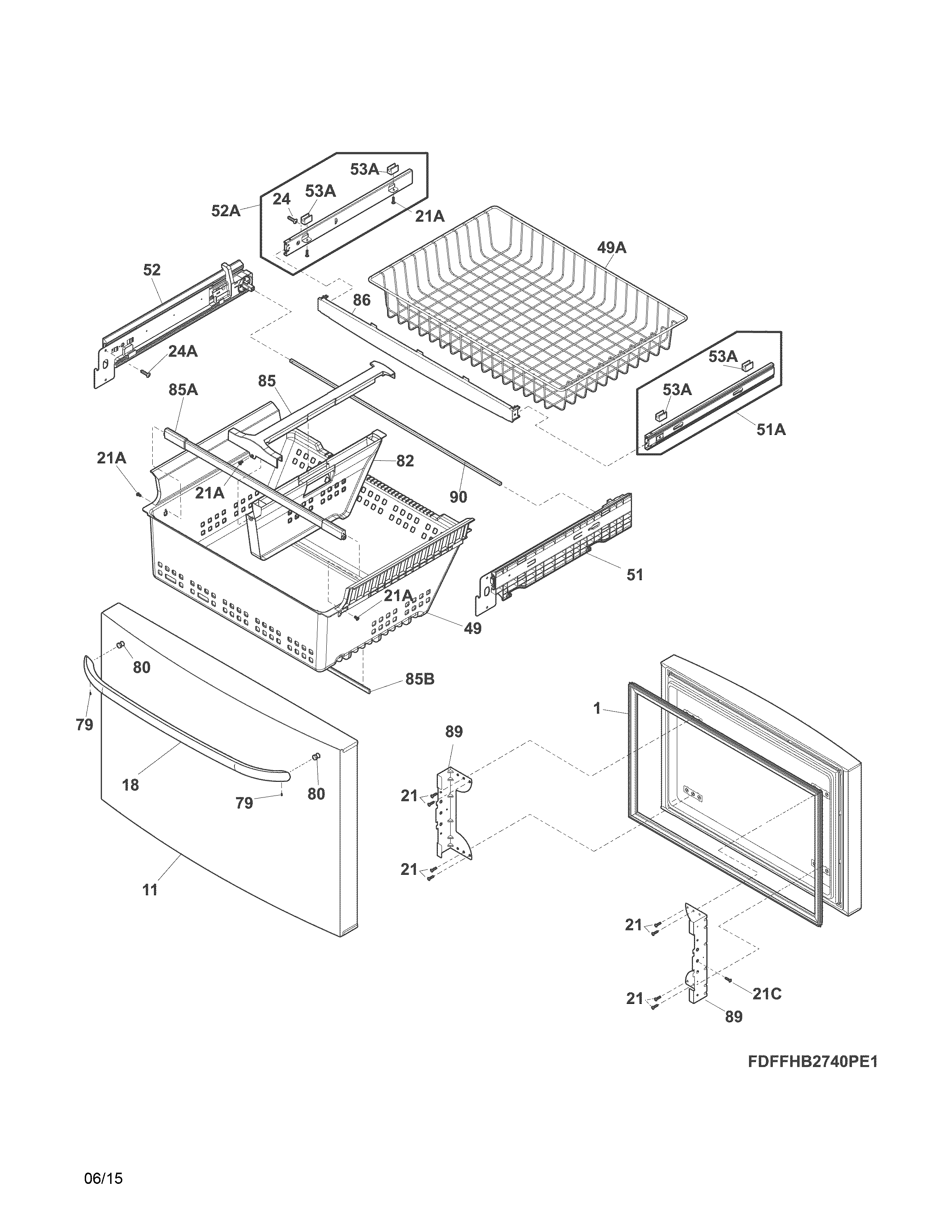 FREEZER DRAWER, BASKETS