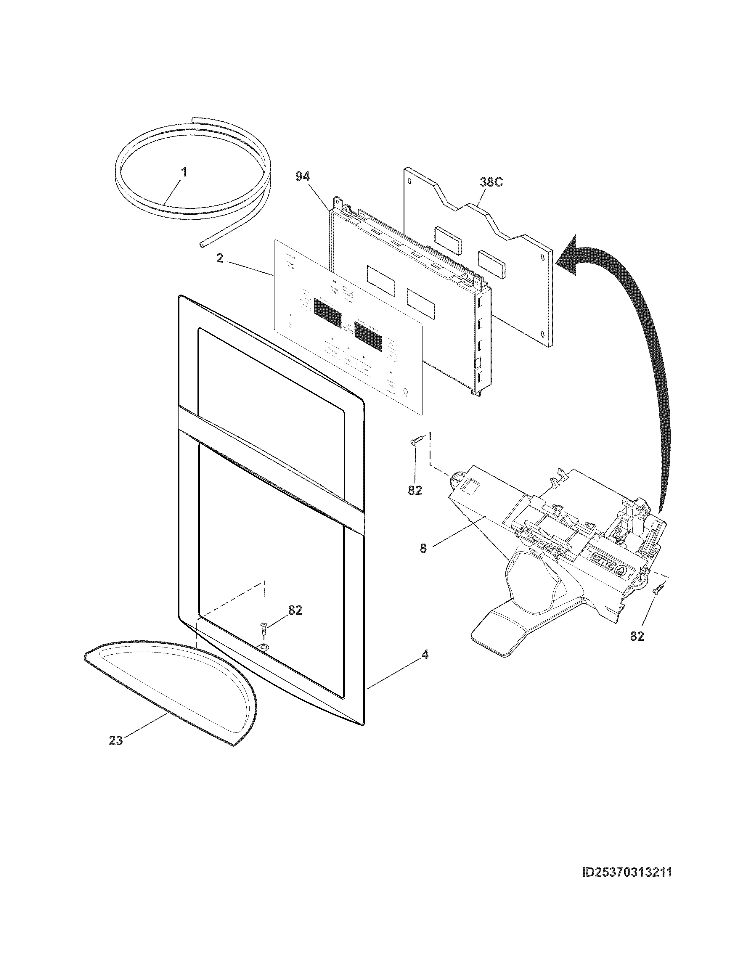 Controls & ice dispenser