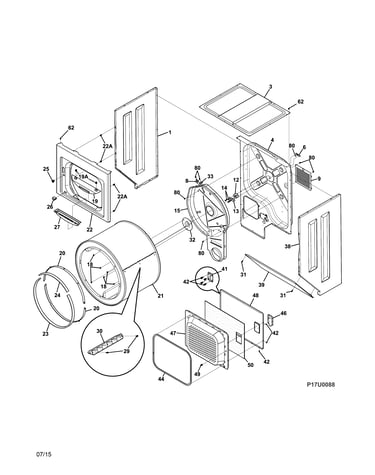 Upper cabinet/drum heater
