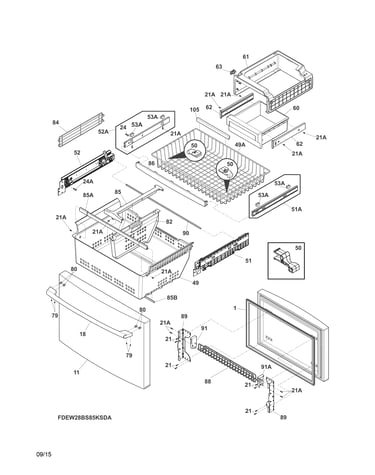 Freezer drawer, baskets