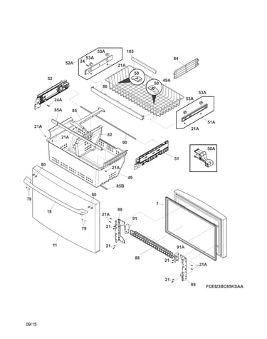 Freezer drawer, baskets