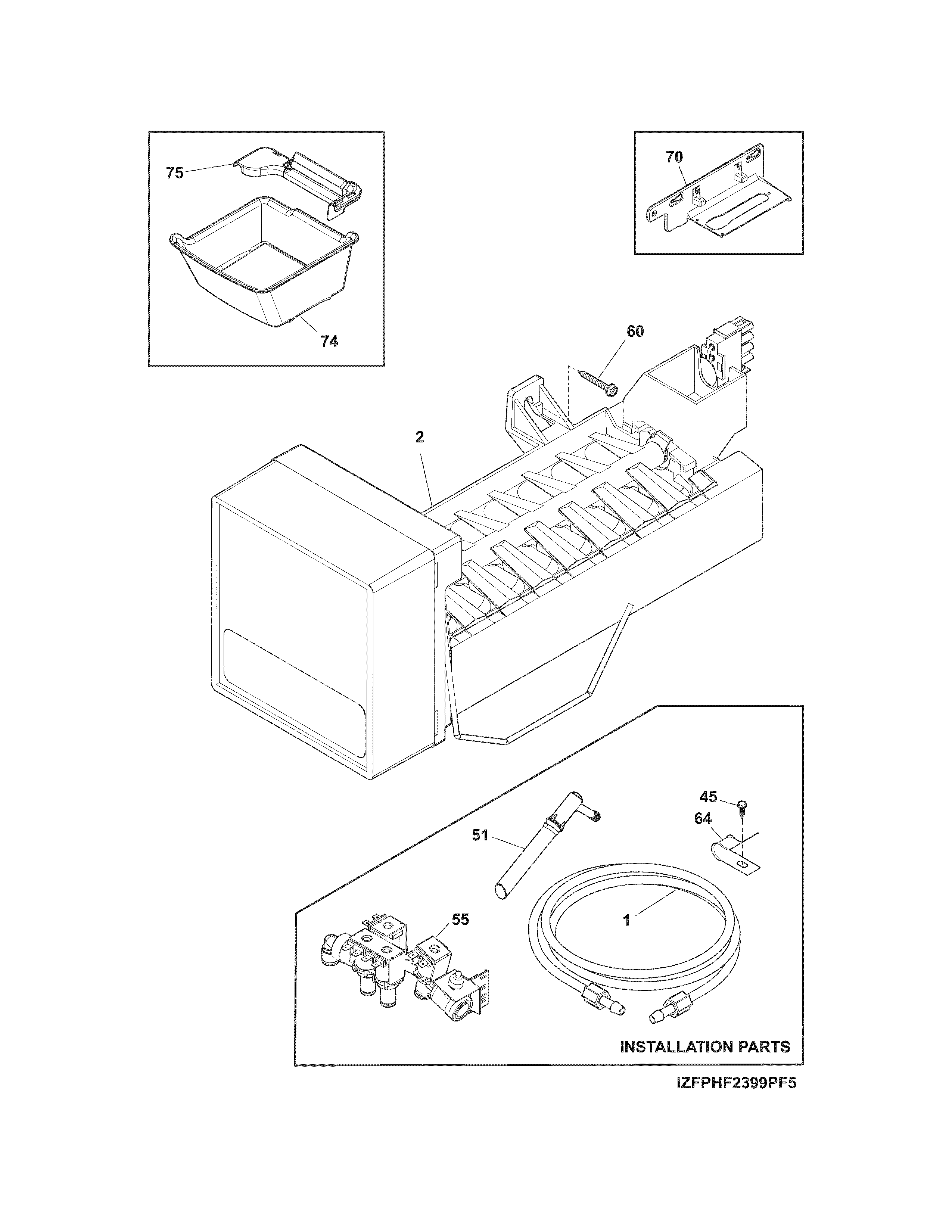 Freezer ice maker