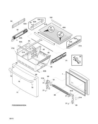 Freezer drawer, baskets